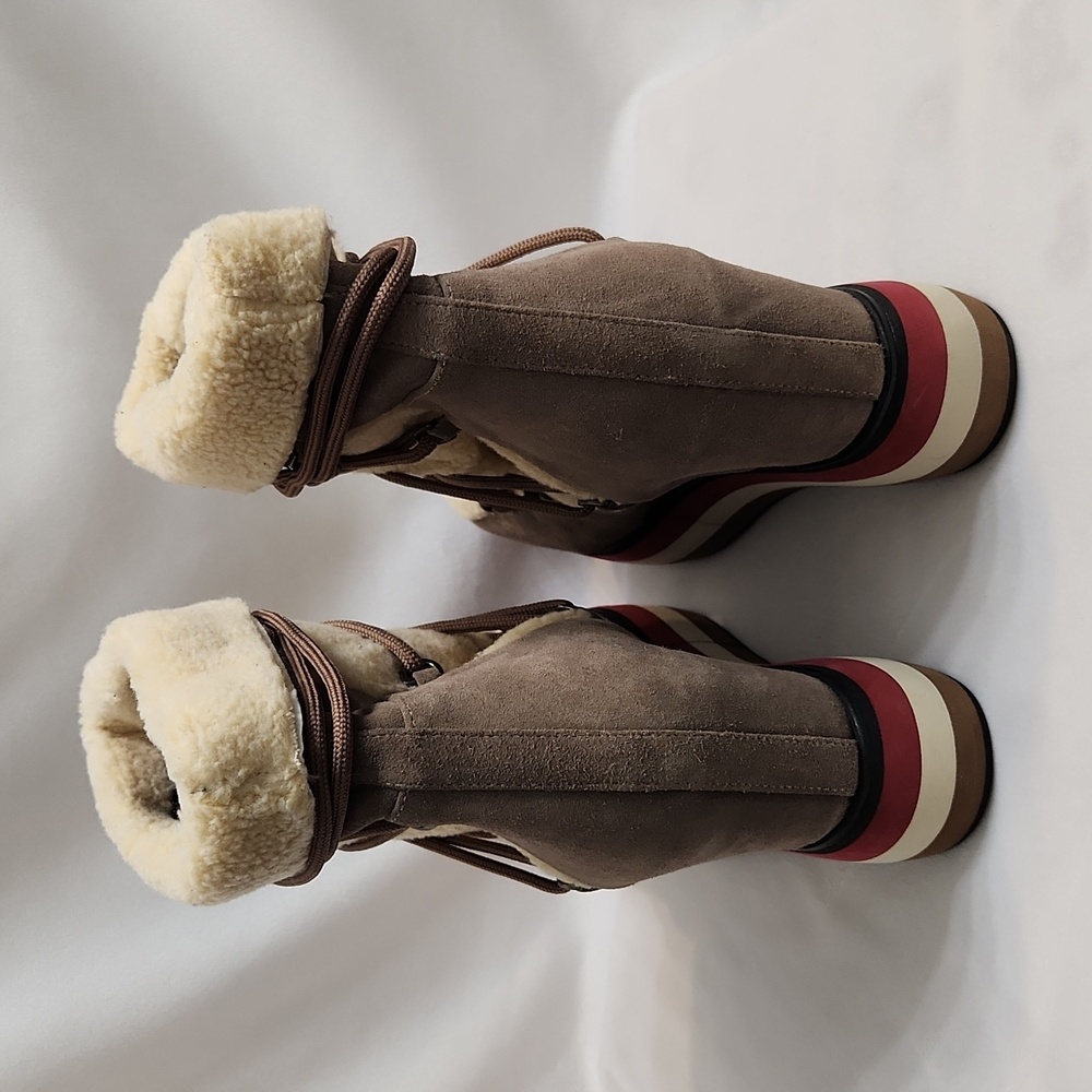 Paloma Barceló Kiran Suede Platform Genuine Shearling Lining Booties (W Size 40) - Picture 9 of 15